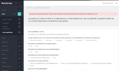 Capture de la plateforme Epihypo