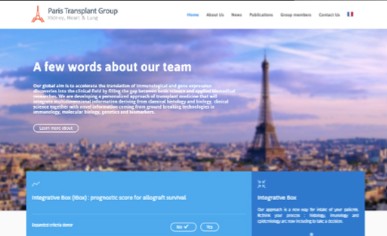 Capture du site Paris Transplant Group